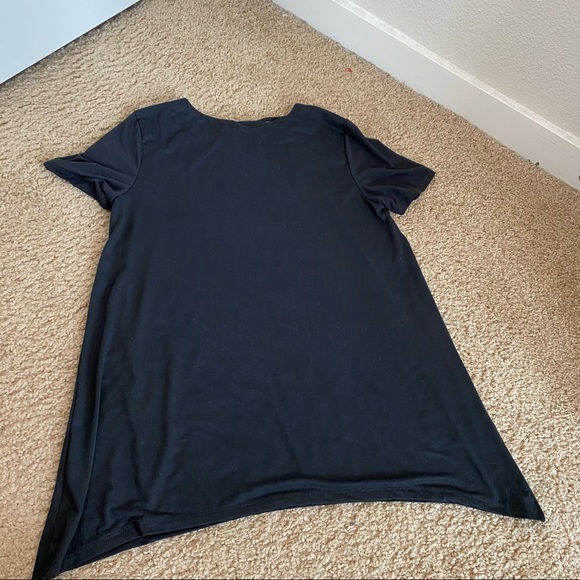 FRENCH LAUNDRY BLACK CROSS FRONT KNIT TEE SIZE SM - Picture 2 of 6